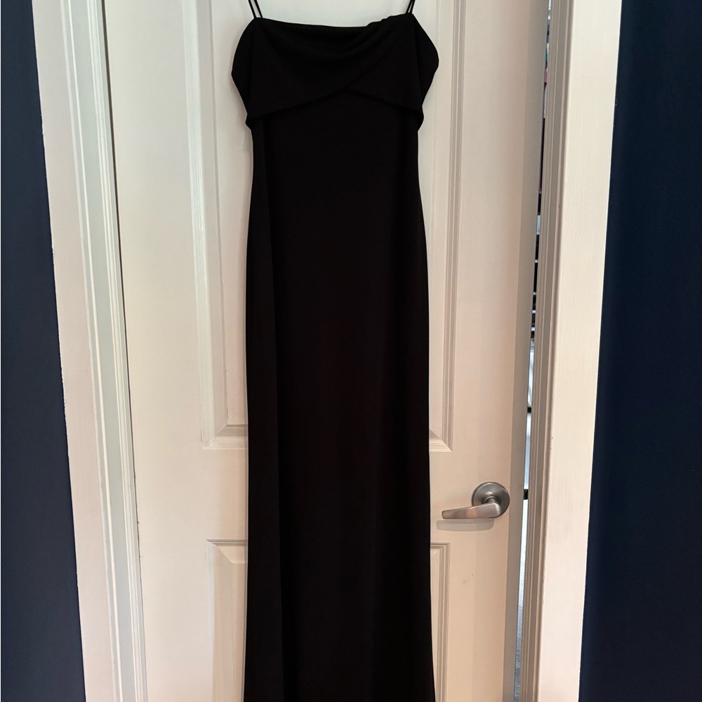 Laundry By Shelli Segal Black Spaghetti Strap Slip Maxi Dress
